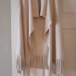 fringe vest cream color